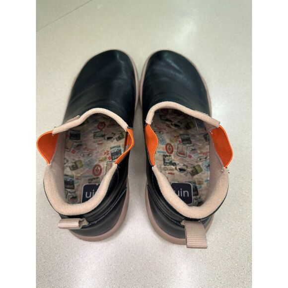 Uin Men's Granada Black Split Leather Boots Size 10 Waterproof Ankle Boot - Picture 2 of 5